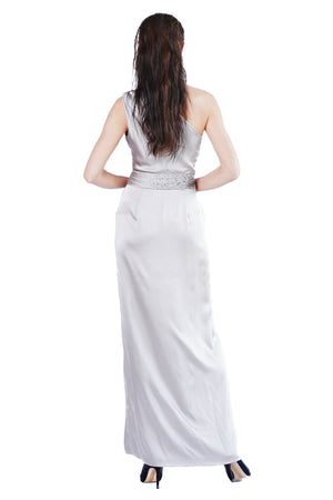 Voskaya One-shoulder Silk Charmeuse Gown