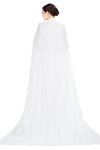 Marigold gown with lace embroidery cape