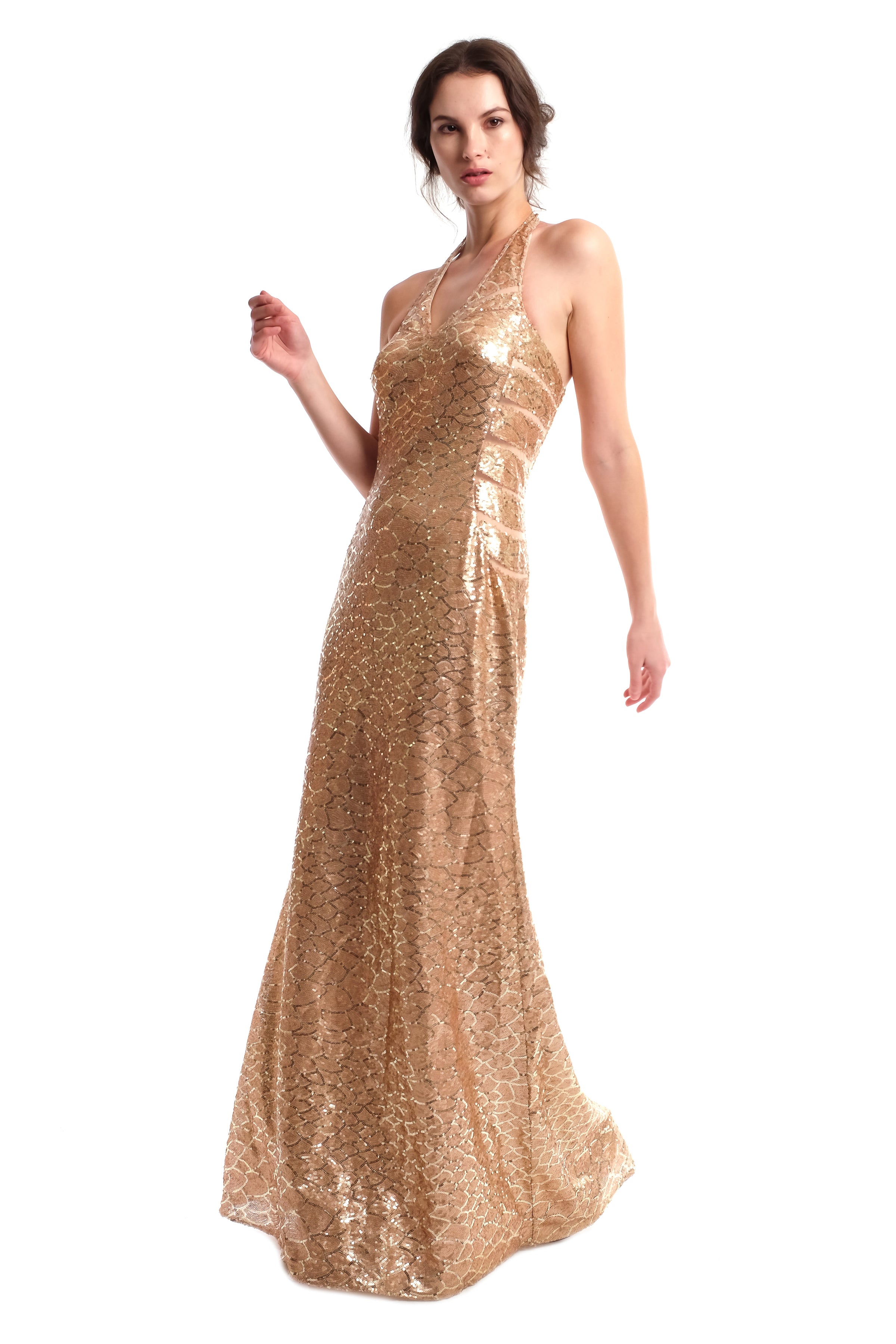 Gianna Halter Sequins Maxi Gown S.Nine by Susanna Soo Gianna Halter Sequins Maxi Gown S.Nine by Susanna Soo
