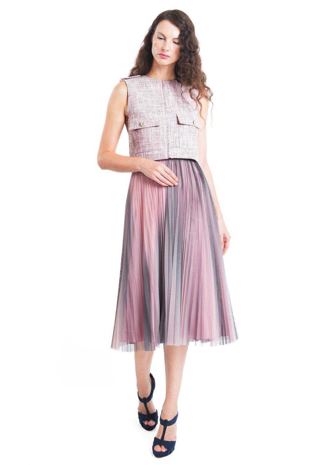 Jayden II Gradation Tulle Pleated Skirt