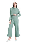 Xena Linen Cropped Jacket in Light Green