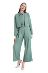 Xena Linen Cropped Jacket in Light Green