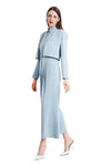 Xena Linen Cropped Jacket in Light Blue