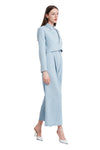 Xena Linen Cropped Jacket in Light Blue