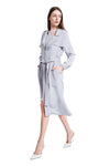 Sohila Silk Crepe Maxi Trench Coat