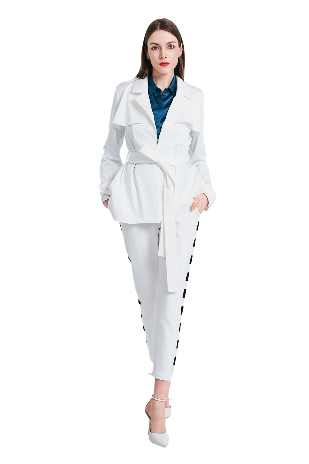Sohila Satine Mid-Length Trench