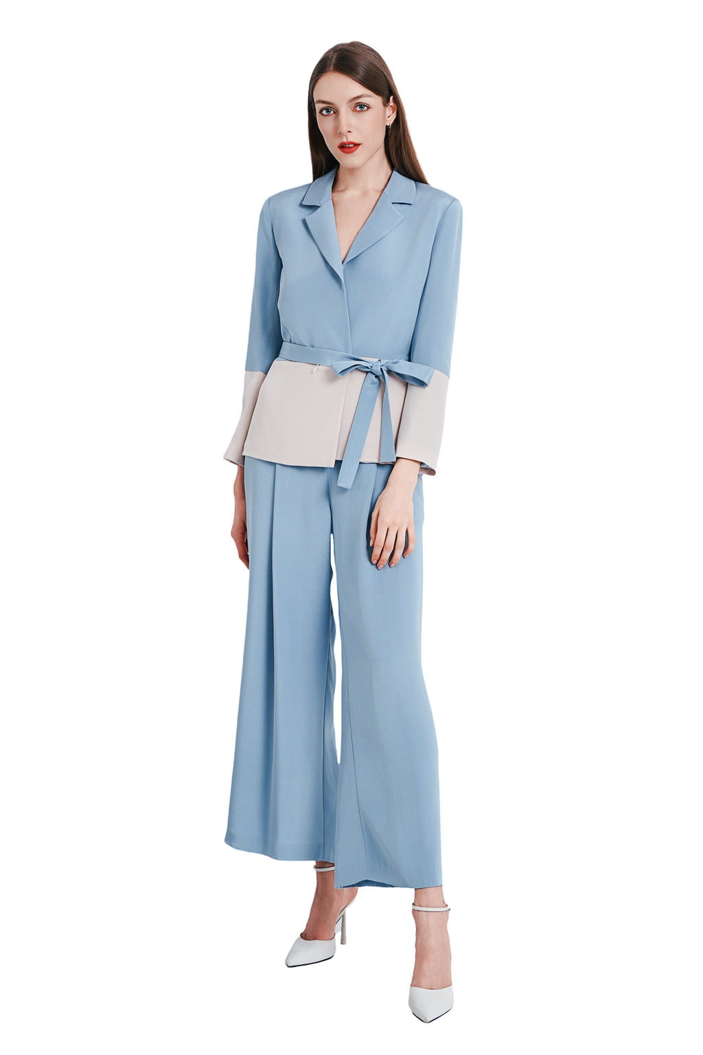 Jovanni 2-toned Silk Crepe Blazer