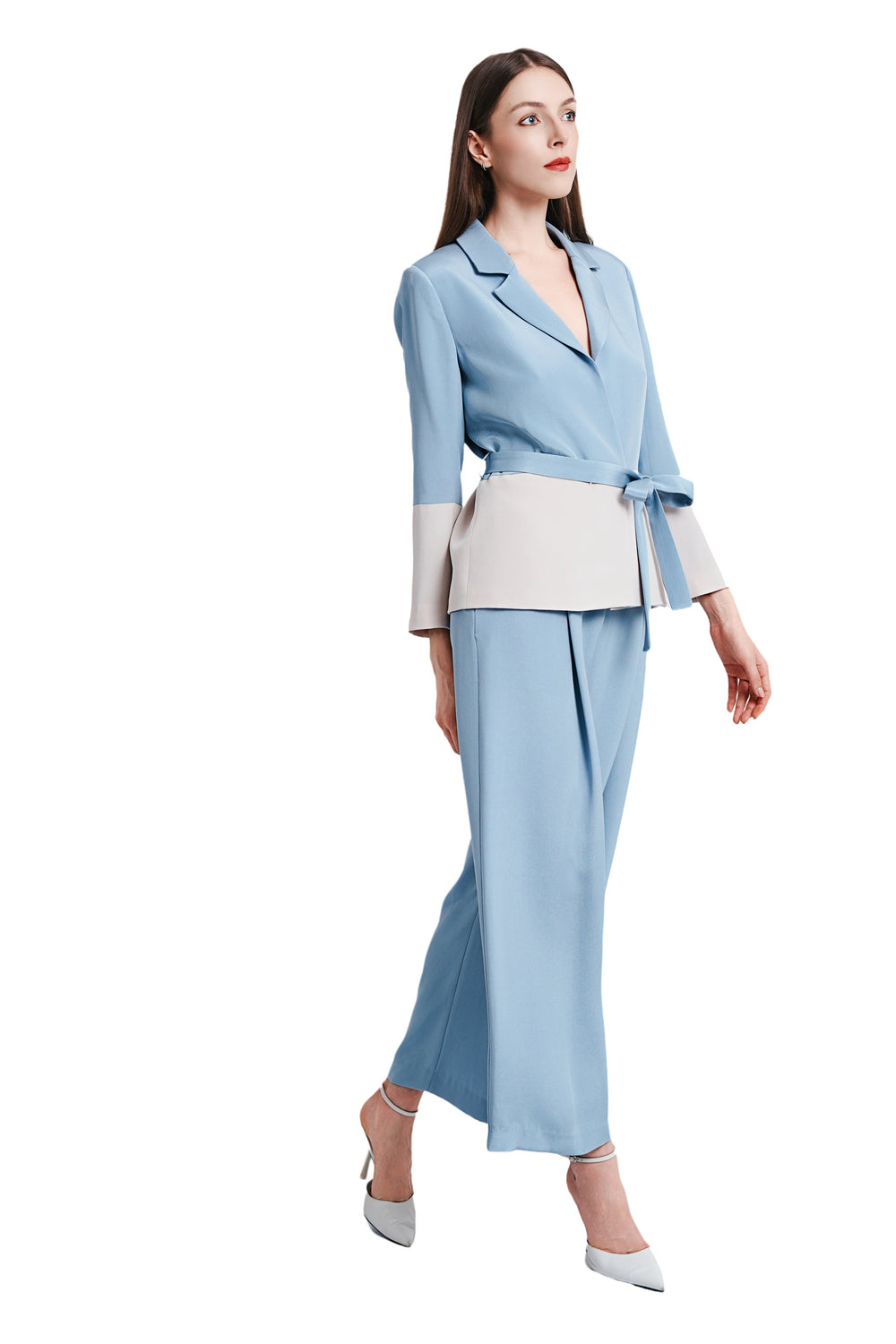 Jovanni 2-toned Silk Crepe Blazer