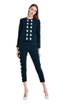 Cavon Ribbon Linen Jacket in Navy