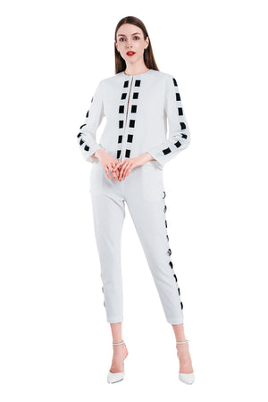 Cavon Ribbon Linen Jacket in White