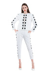 Cavon Ribbon Linen Jacket in White