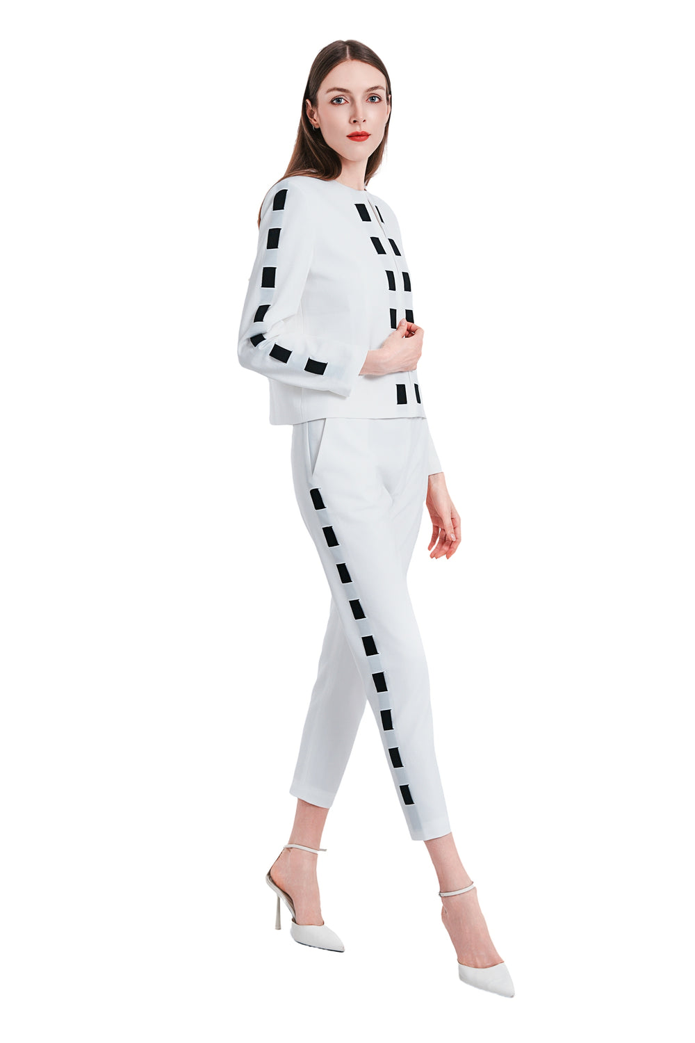Cavon Ribbon Linen Jacket in White