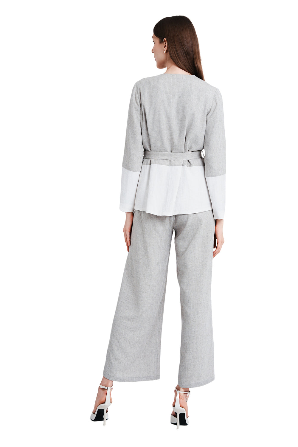Zola Open Neck Linen Wrap Jacket
