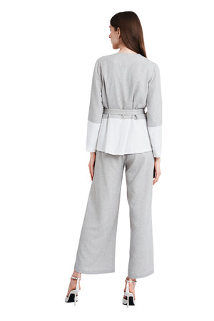 Zola Open Neck Linen Wrap Jacket