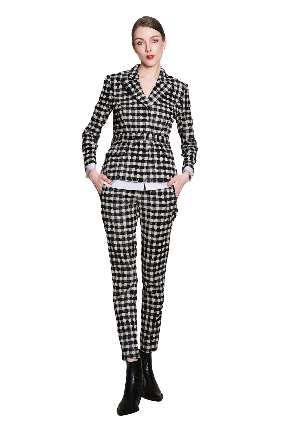 Jadina Pants in Checkered Jacquard
