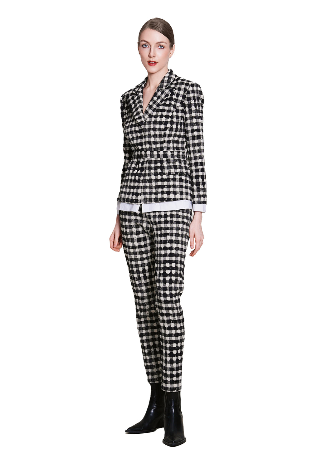 Jadina Pants in Checkered Jacquard