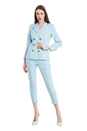 Jadina Double Breasted Blazer in Light Blue