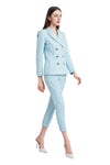 Jadina Double Breasted Blazer in Light Blue