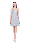 Renia Cutout Dress in Metallic Chiffon Burnout