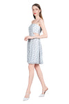 Renia Cutout Dress in Metallic Chiffon Burnout