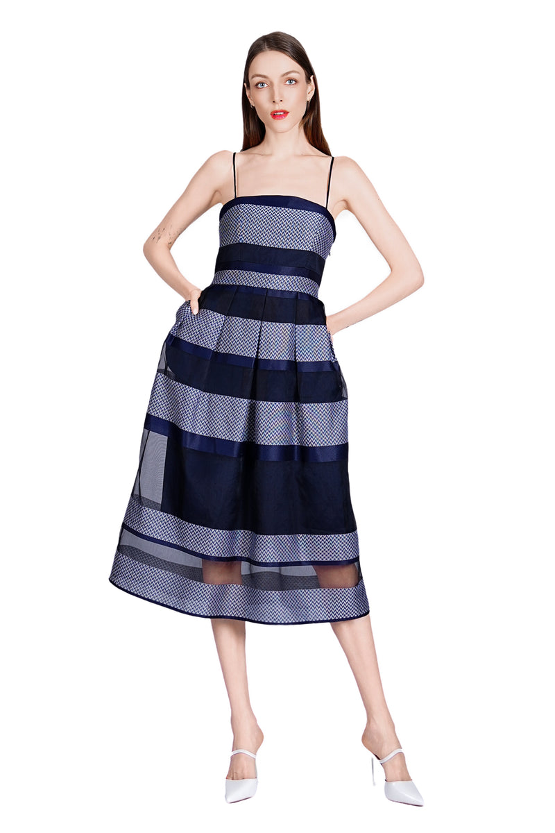 Rosita Silk Organza Dress with Chiffon Cape