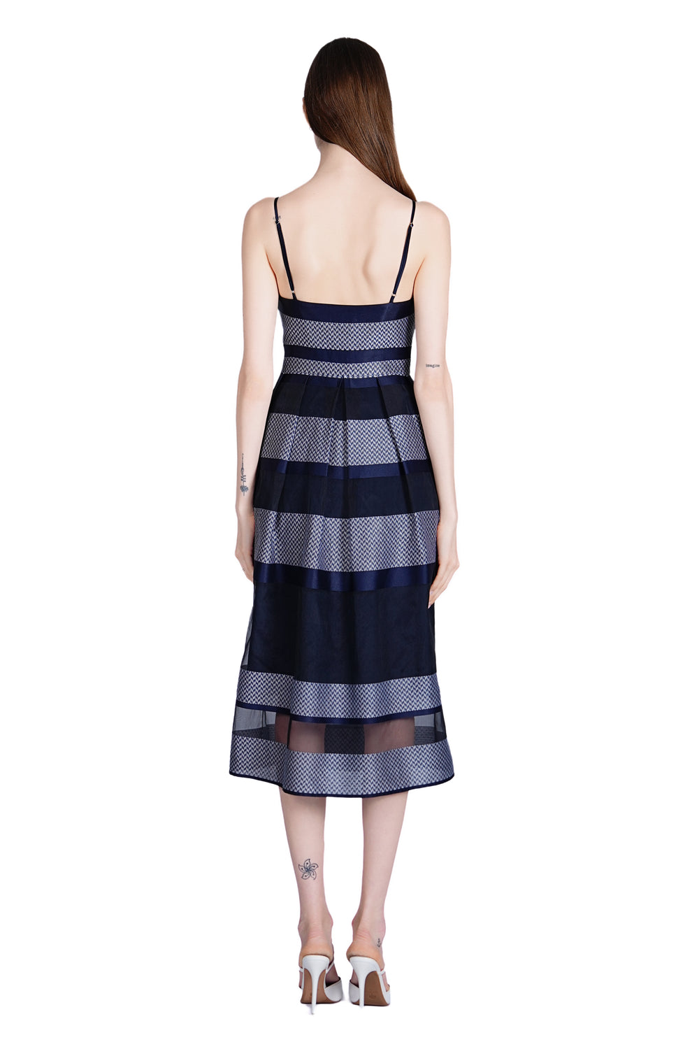 Rosita Silk Organza Dress with Chiffon Cape