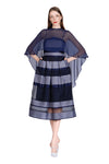 Rosita Silk Organza Dress with Chiffon Cape
