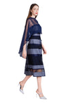 Rosita Silk Organza Dress with Chiffon Cape