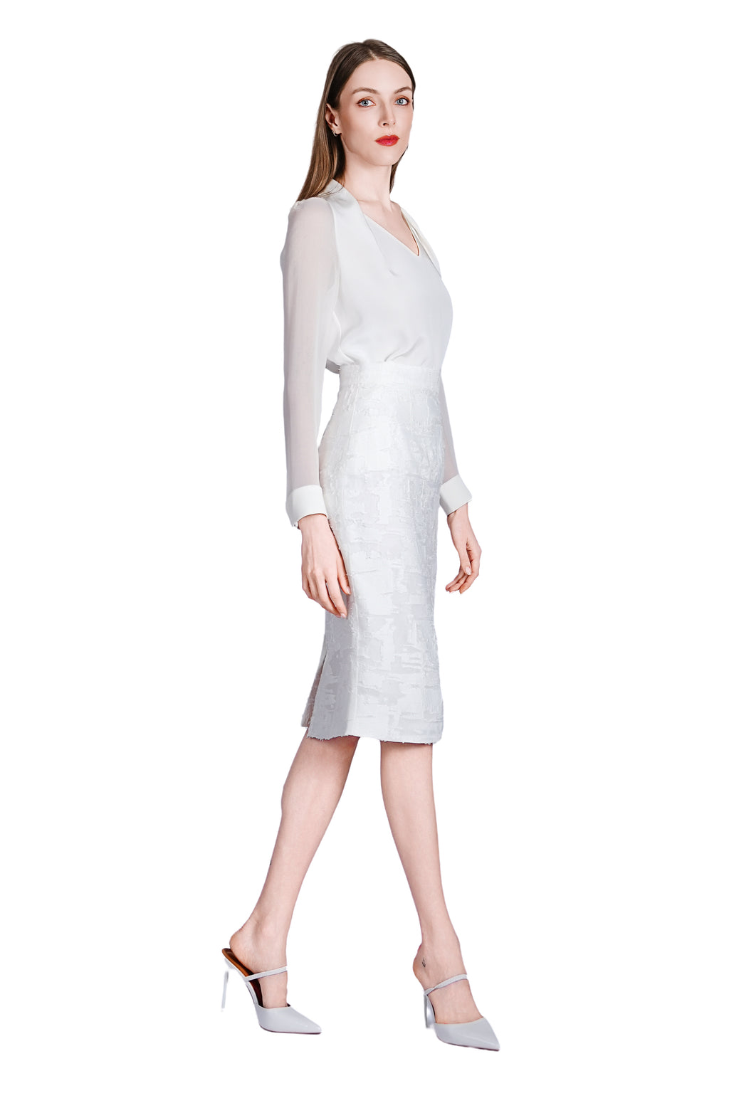 Josi Organza Burnout Pencil Skirt