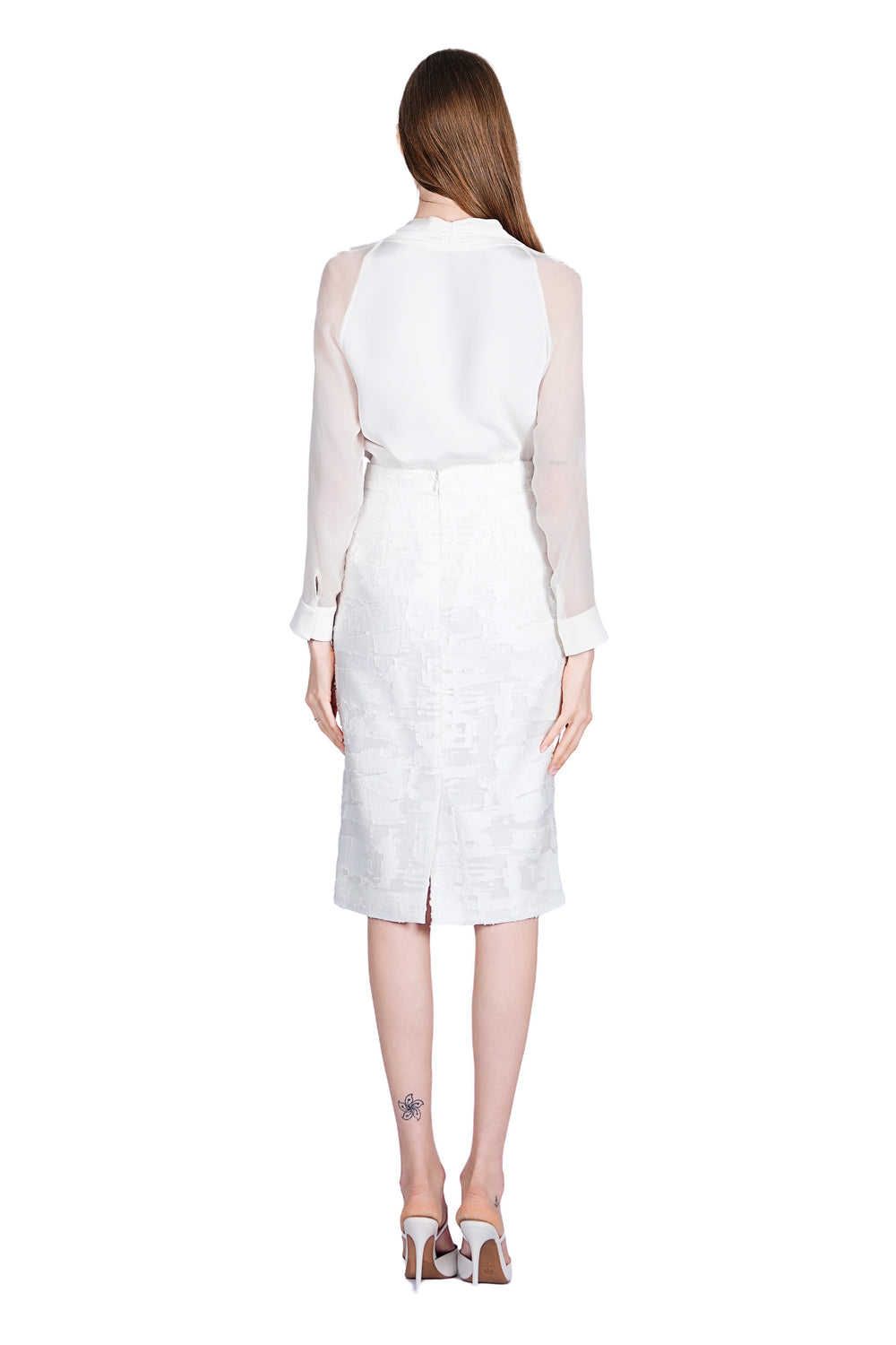 Josi Organza Burnout Pencil Skirt