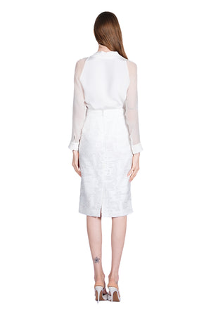 Josi Organza Burnout Pencil Skirt