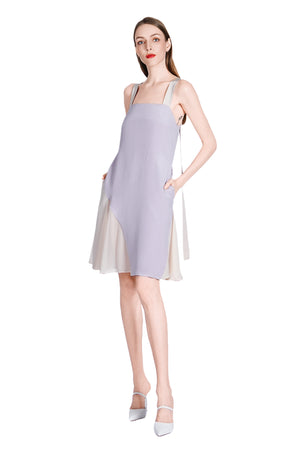 Gisella Two-Toned Silk Crepe Tent Dress
