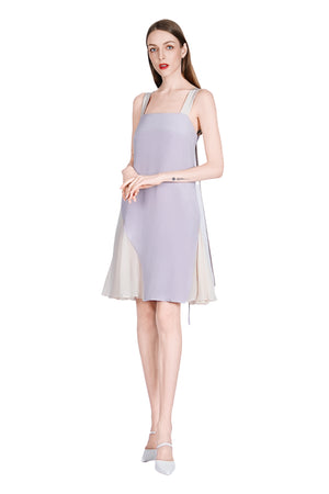 Gisella Two-Toned Silk Crepe Tent Dress