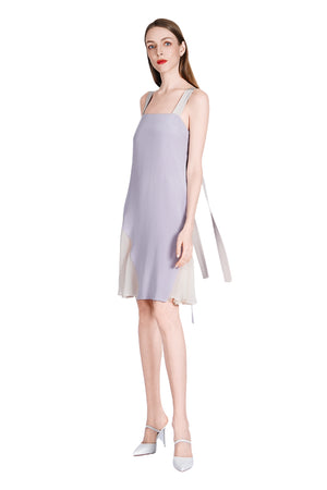 Gisella Two-Toned Silk Crepe Tent Dress