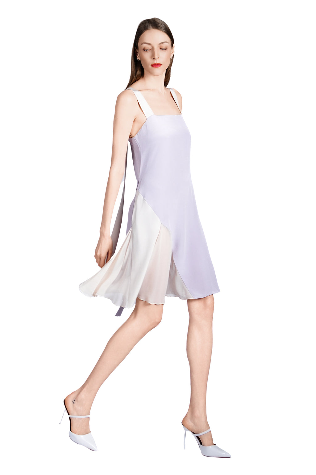 Gisella Two-Toned Silk Crepe Tent Dress