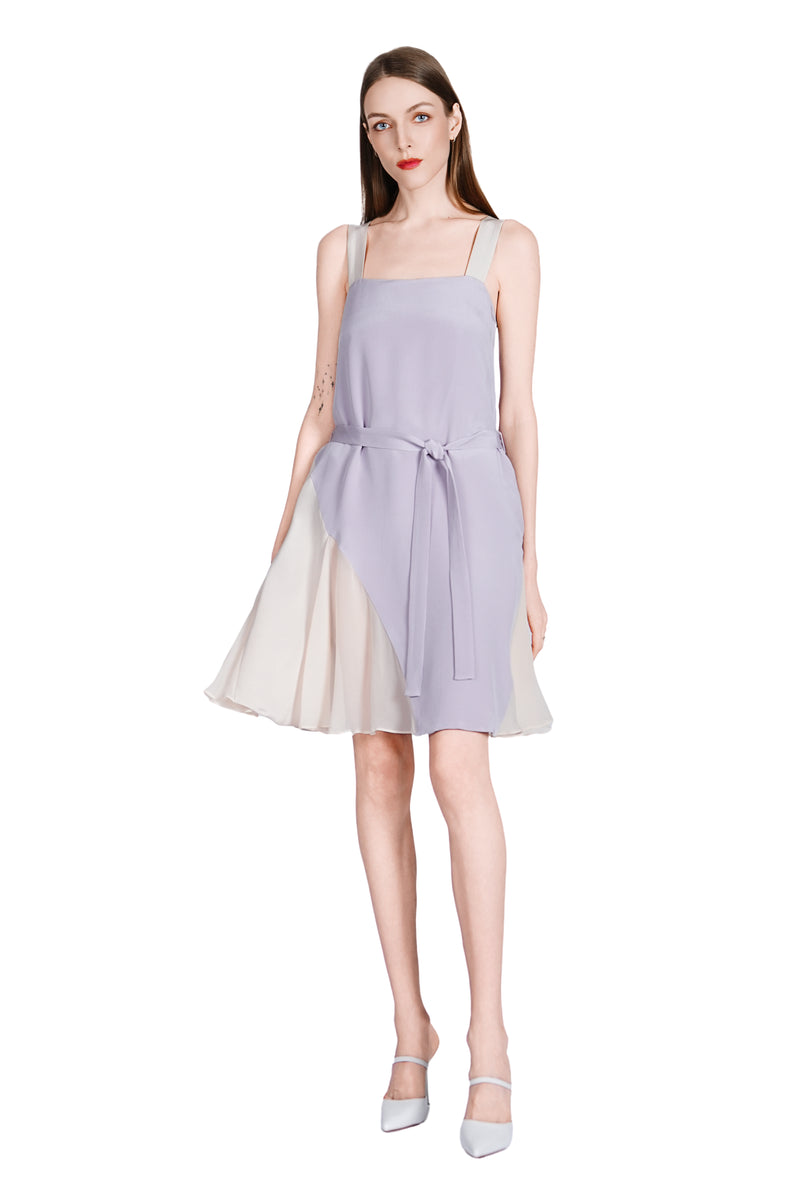 Gisella Two-Toned Silk Crepe Tent Dress