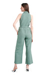 Miucia Linen Halter Jumpsuit in Light Green