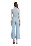 Miucia Linen Halter Jumpsuit in Light Blue