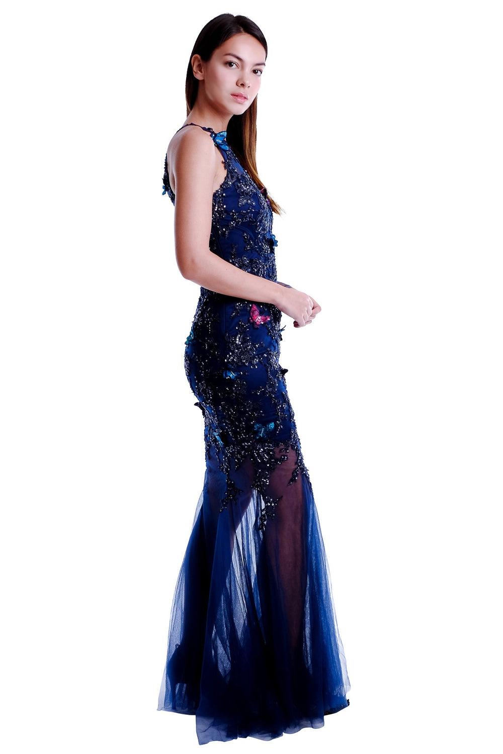 Adrianne One Shoulder Butterfly Gown