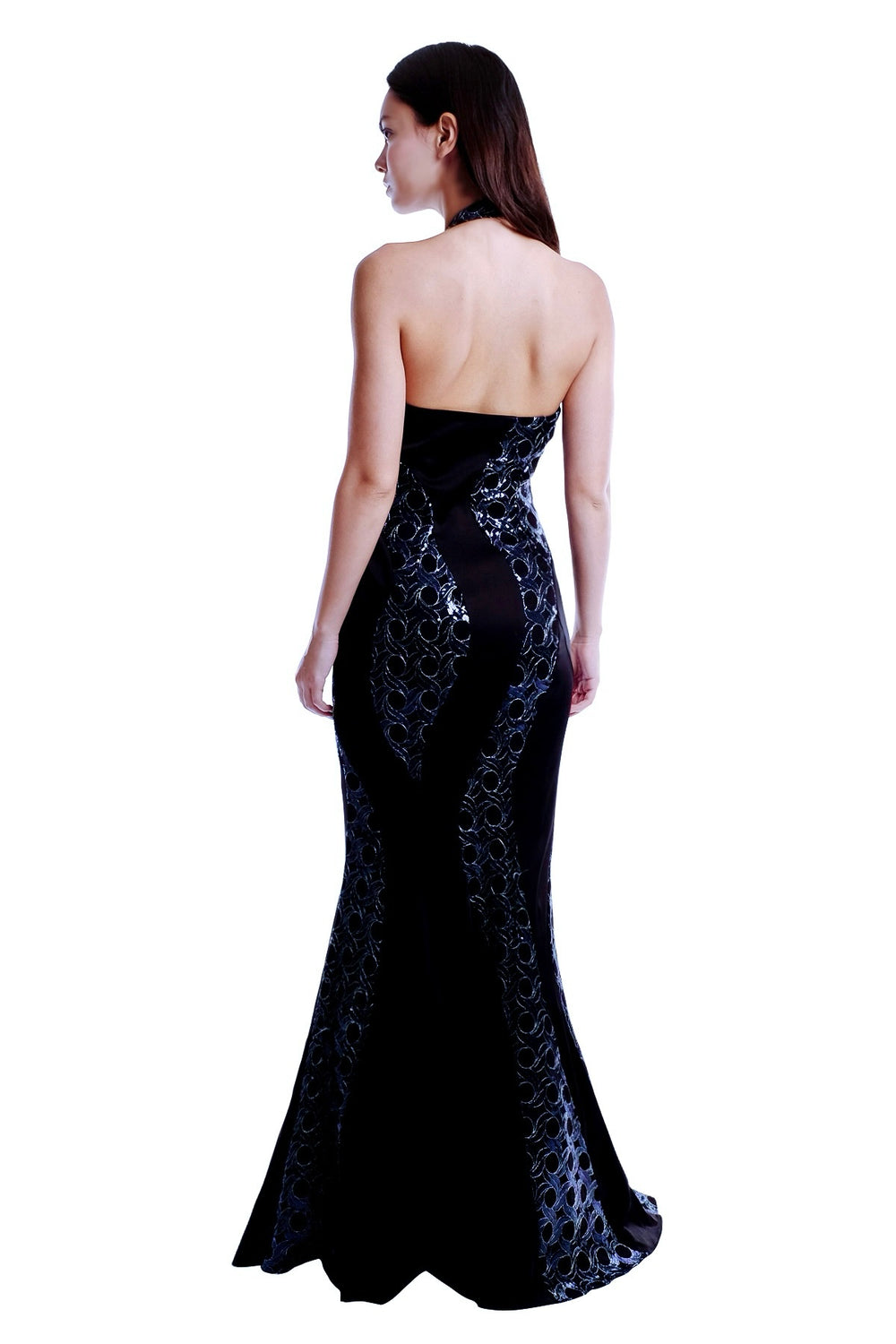 Elina Sequins Halter Gown