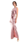 Rosia Asymmetric Velvet Drapery Gown