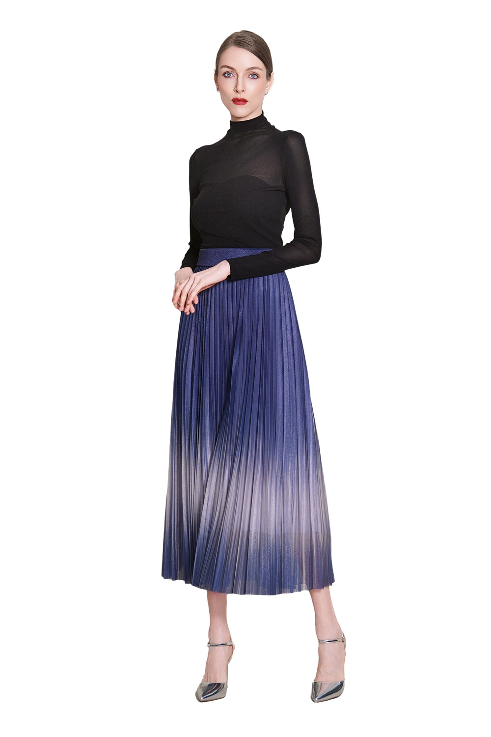Jayden Maxi Gradient Pleated Skirt
