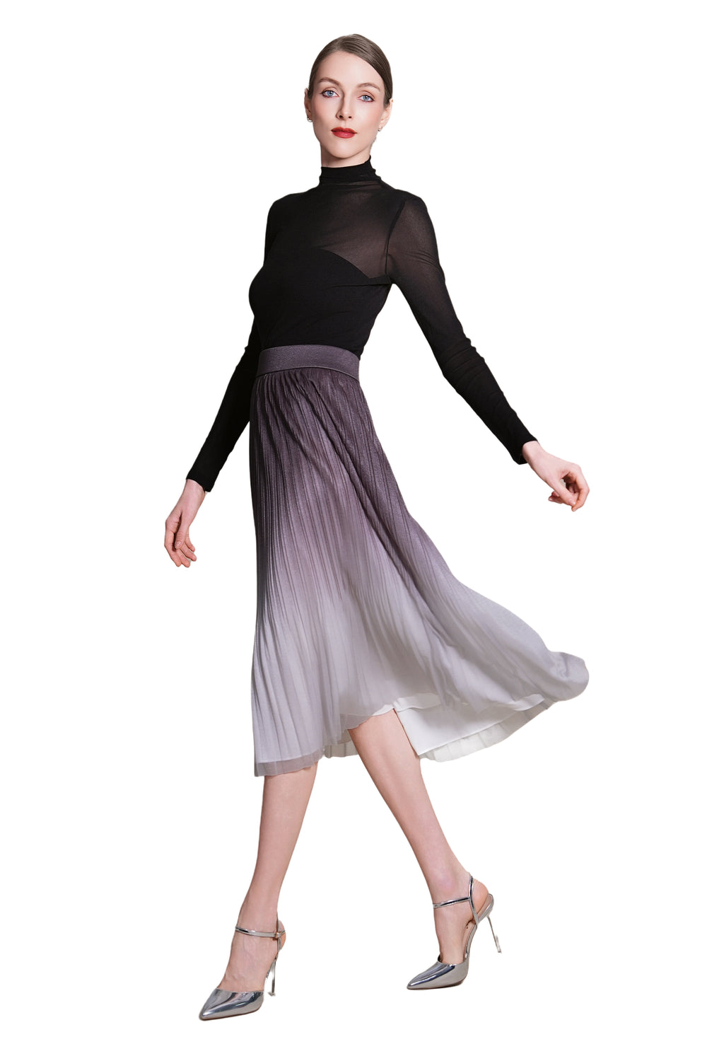 Jayden Gradient Pleated Skirt