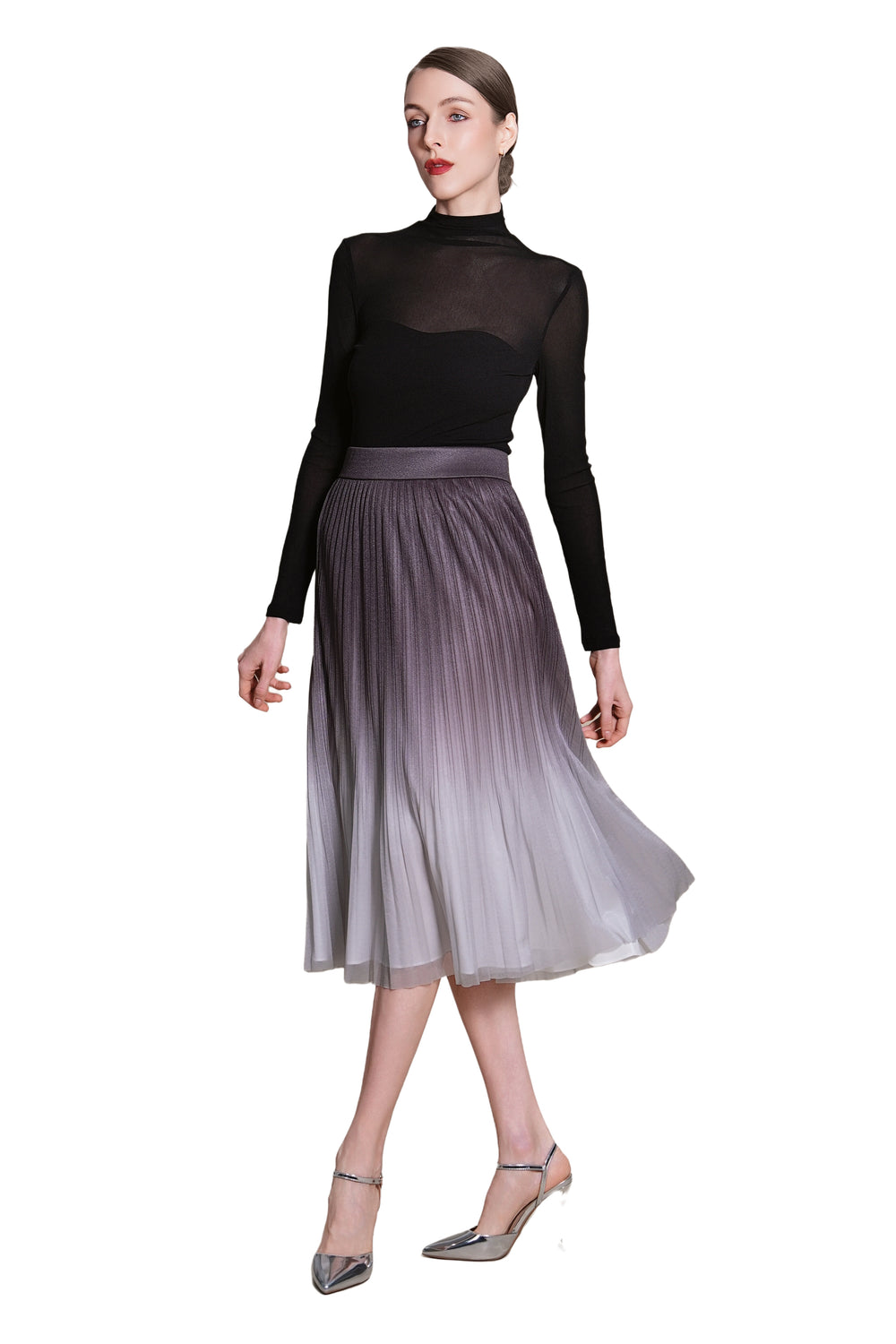 Jayden Gradient Pleated Skirt