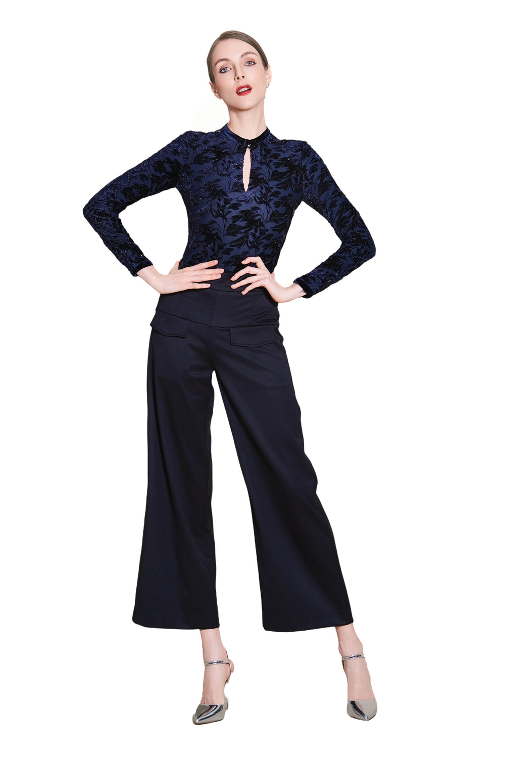 Emanda Luxe Wool Suiting Straight Leg Trousers