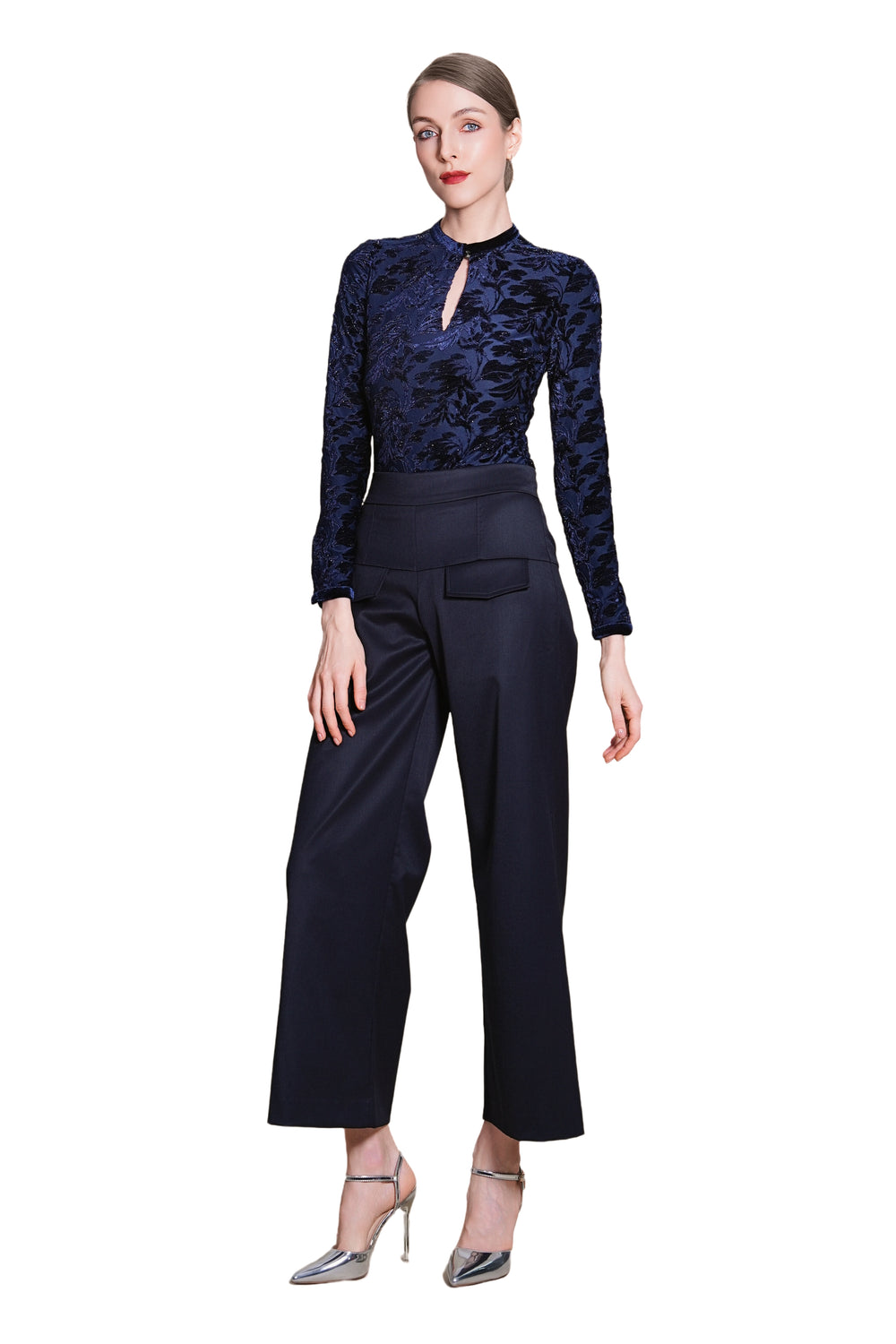 Emanda Luxe Wool Suiting Straight Leg Trousers