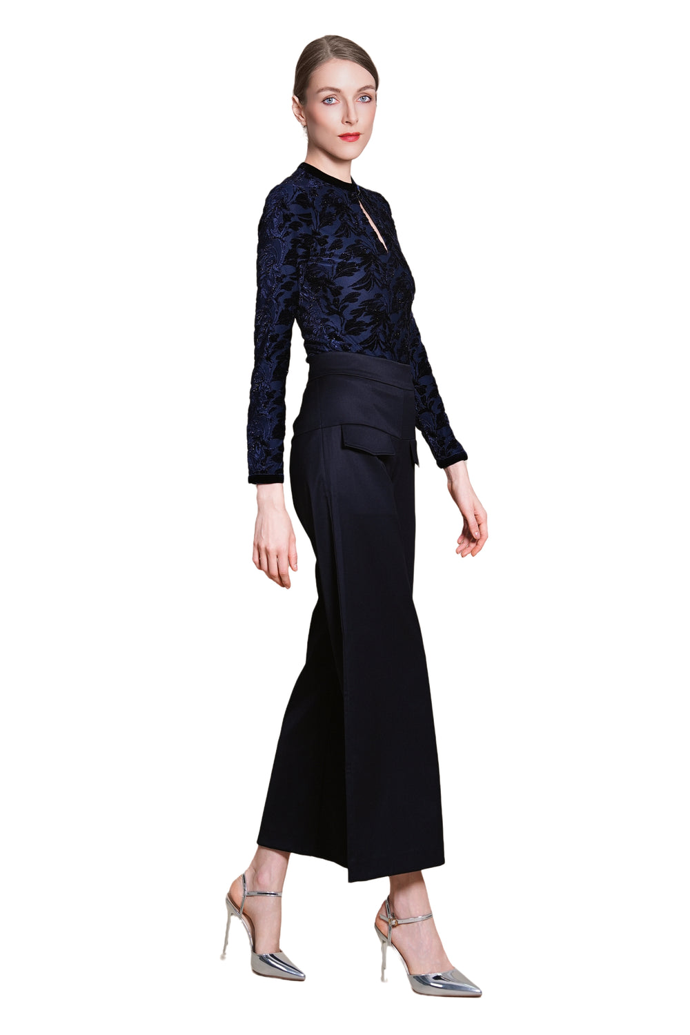 Emanda Luxe Wool Suiting Straight Leg Trousers
