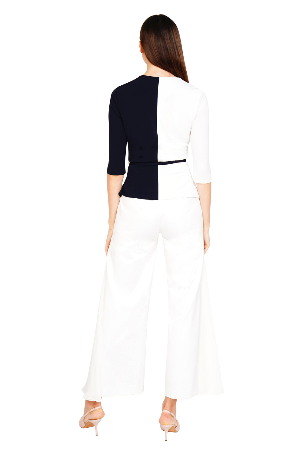 Anna Two-Toned Jersey Top (Mid-Sleeves)