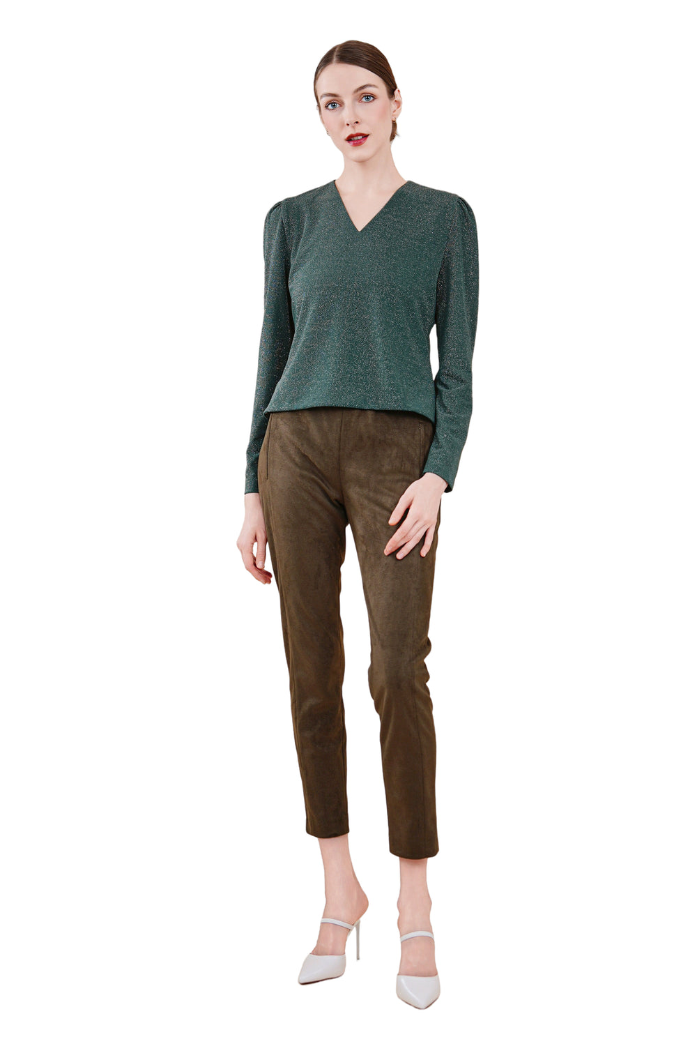 Maddy Vegan Suede Fitted Pants