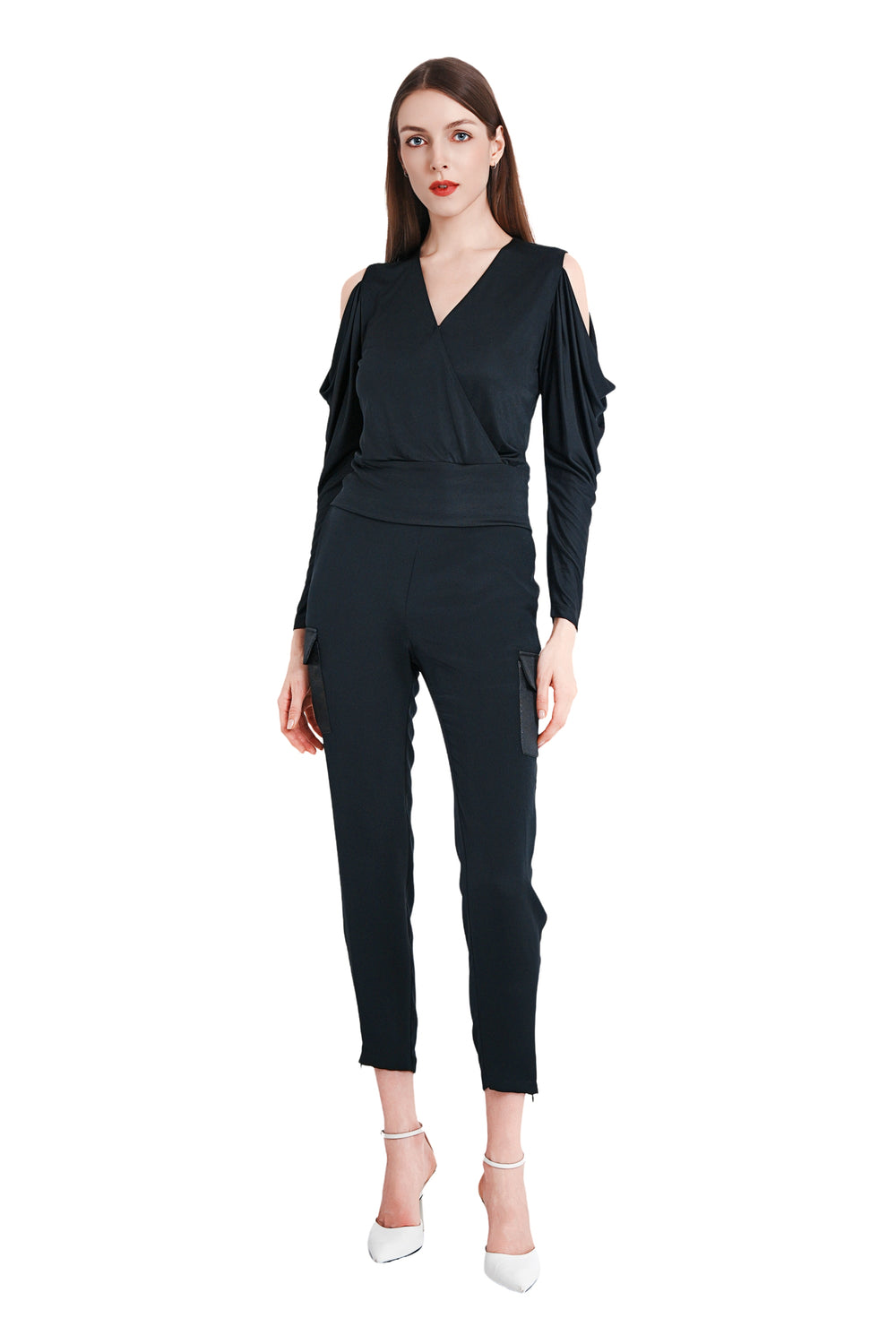 Jayden Cargo Style Silk Crepe Pants